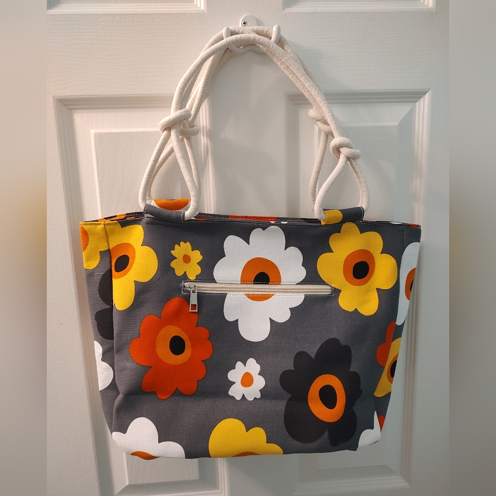Floral Gray Tote Bag by Farmhouse is My Style